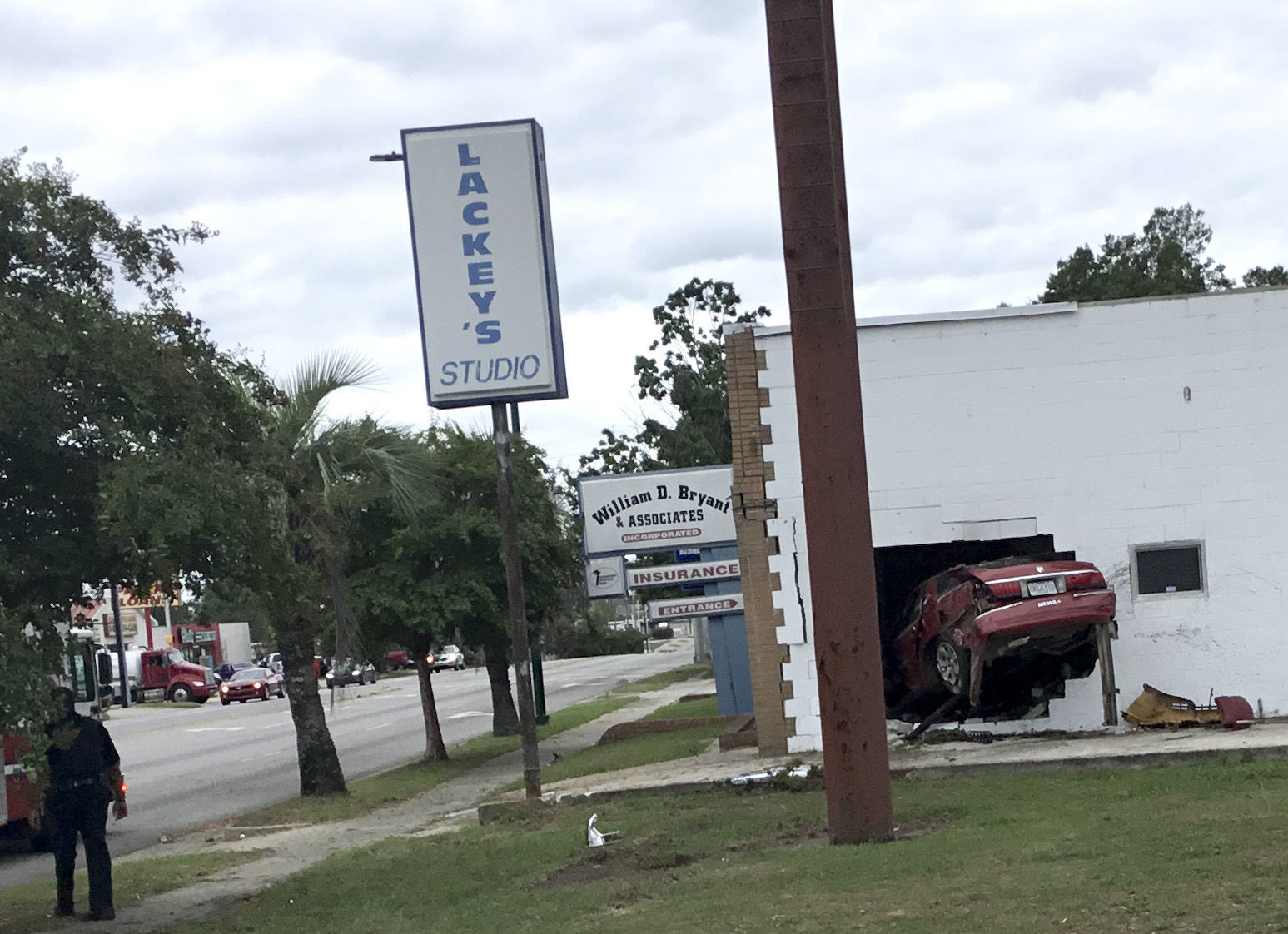 Car Crashes into Building